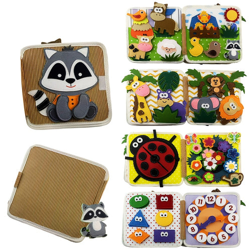 A Busy Book for Toddlers, an Interactive Raccoon Game Book, Suitable Early Learning Toy for 1-Year-Olds, a Quiet Travel Toy for Children, a Busy Board for Boys And Girls, Perfect Birthday Gift for Toddlers, Easter, Christmas, And Halloween