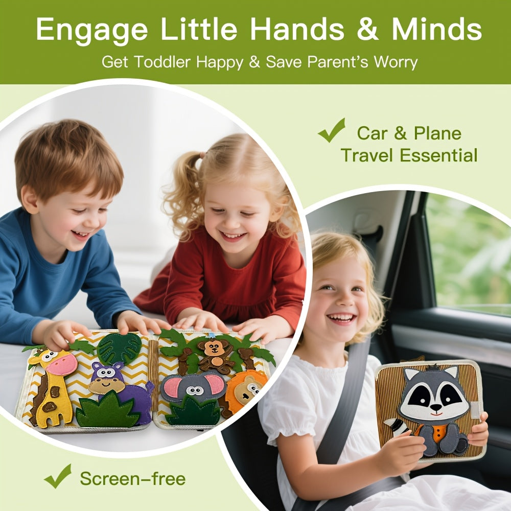 A Busy Book for Toddlers, an Interactive Raccoon Game Book, Suitable Early Learning Toy for 1-Year-Olds, a Quiet Travel Toy for Children, a Busy Board for Boys And Girls, Perfect Birthday Gift for Toddlers, Easter, Christmas, And Halloween