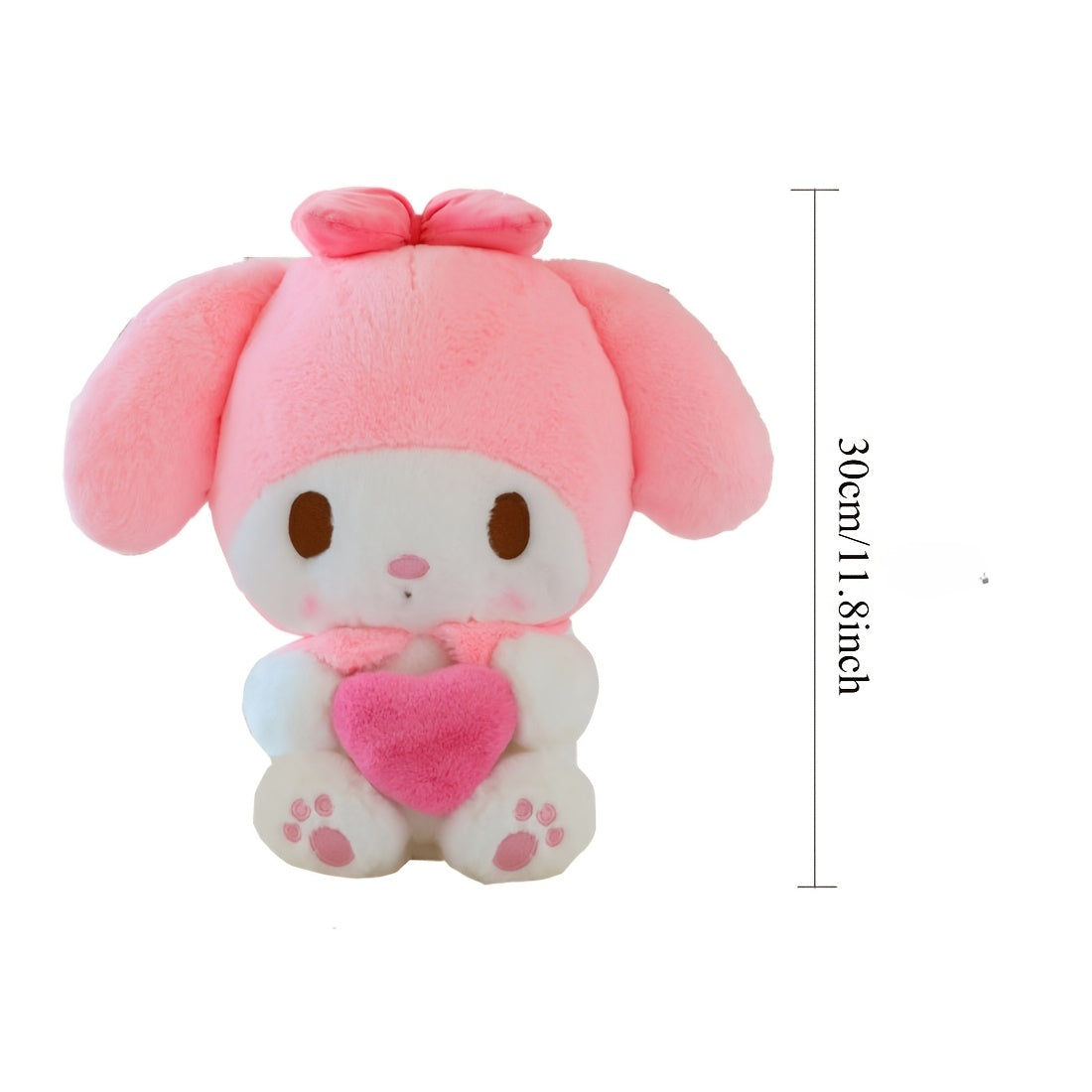 Value Pack 5pcs My Melody Plushies, 11.81inch & 13.78inch Size Options, Kawaii Pink Rabbit Stuffed Animals, Cute Room Decor & Gift for Fans