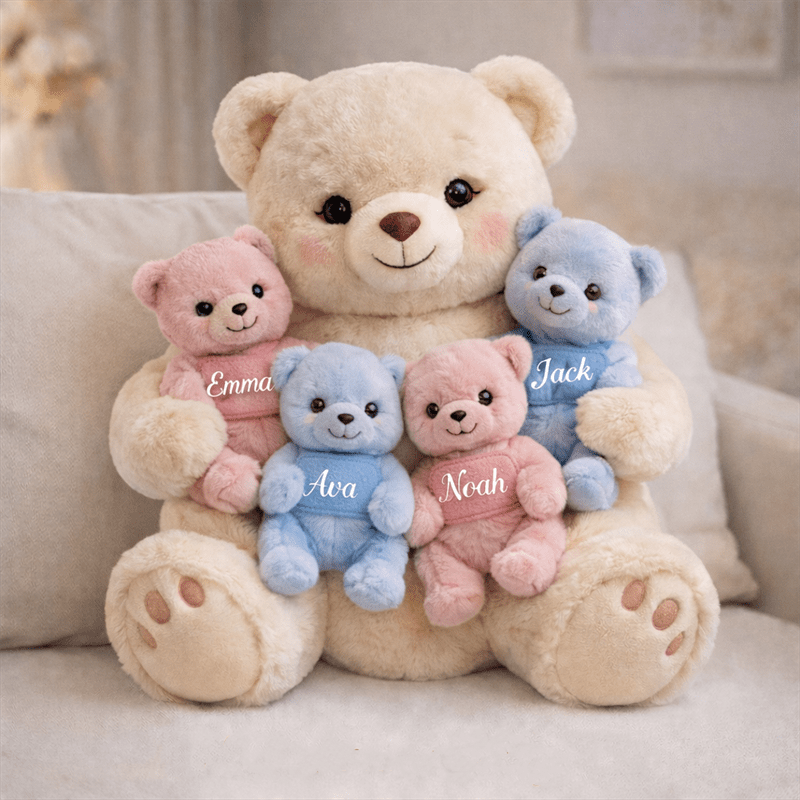 Personalized Mama Bear Hugging Baby Pillow