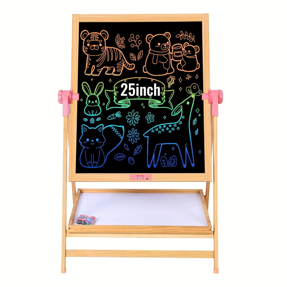 One Colorful LCD Writing Tablet Designed for Children, Featuring a Dual-Sided Writing Surface, an Electronic Whiteboard, And an Adjustable Stand Suitable for Home, Office, And Classroom Settings, Perfect for Teaching, Drawing, And Writing