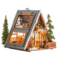 ROBOTIME 3D Wooden Puzzle A-Frame Cabin Mini Dollhouse - Wood Building Suitable for Adults & 14+, Tiny House Diorama with Panels, DIY Craft Gift for Decor, Dollhouse Kits