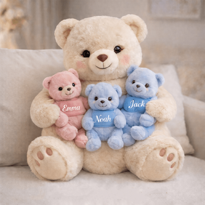 Personalized Mama Bear Hugging Baby Pillow